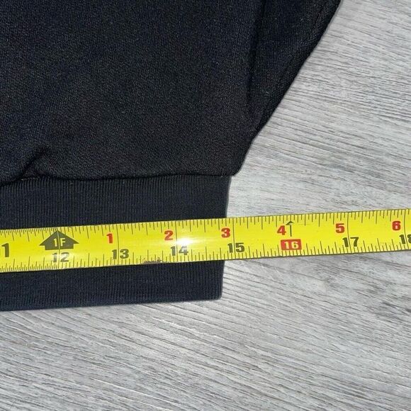 Reformation Sweatshirt Women's XS Hunter Cropped Pullover Long Sleeve Top Black - Picture 7 of 11